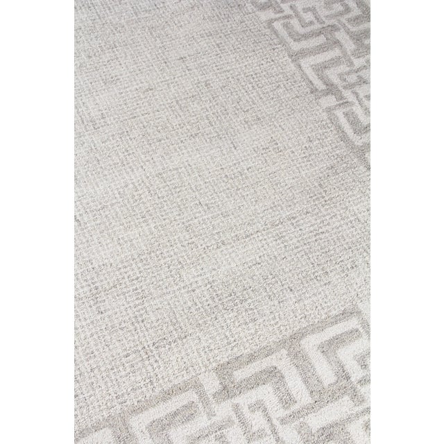 Exquisite Rugs Melbourne Hand Loom Wool & Cotton Silver - 8'x10' For Sale In Los Angeles - Image 6 of 9