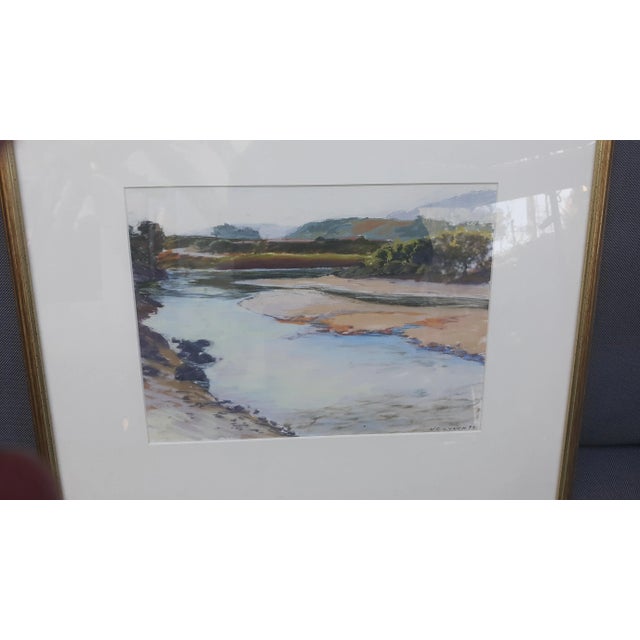 Realism 1990s California Marshland Landscape Pastel Drawing, Framed For Sale - Image 3 of 7