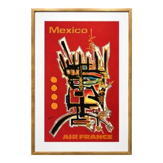 Georges Mathieu - Mexico, Air France Travel Poster, 1967 For Sale