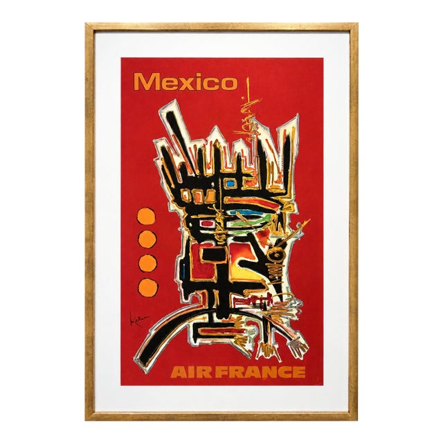 Georges Mathieu - Mexico, Air France Travel Poster, 1967 For Sale
