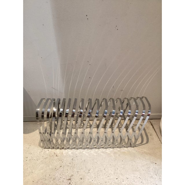 Newspaper or Magazine Rack Harmonica from Present Time, in Flawless conditions. Designed 1980 to 1989 This piece is...