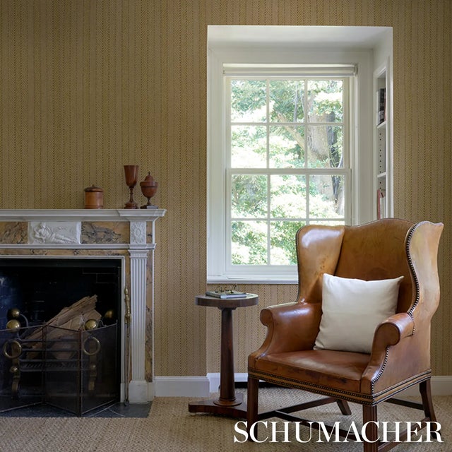 Not Yet Made - Made To Order SAMPLE - Schumacher Zig Zag Paperweave Wallpaper In Sesame For Sale - Image 5 of 5