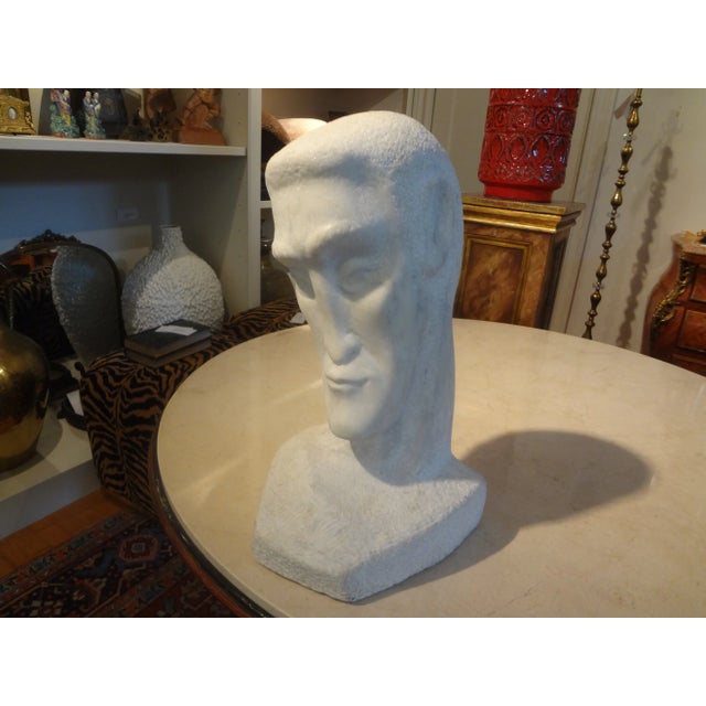 Mid-Century Modern Carrara Marble Bust For Sale In Houston - Image 6 of 12