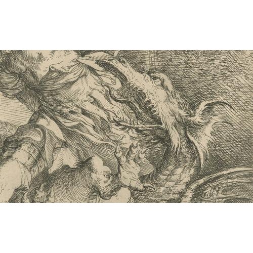 Paper Salvator Rosa, Jason and the Dragon, 1663, Etching on Paper For Sale - Image 7 of 9