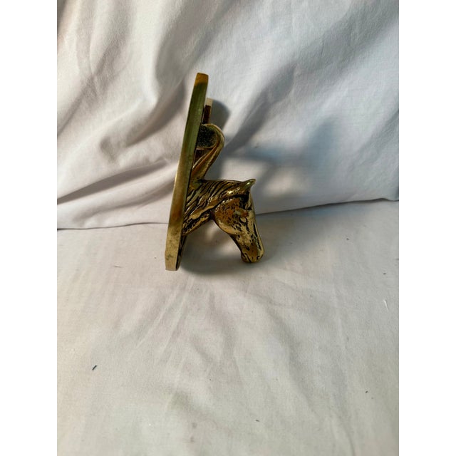 Vintage, English Brass Horse and Horseshoe Doorknocker For Sale - Image 11 of 13