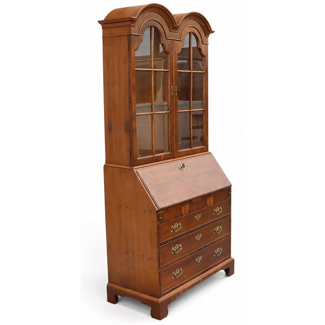 1960s Henredon Walnut Folio 10 Secretary Desk Double Hood For Sale - Image 10 of 11
