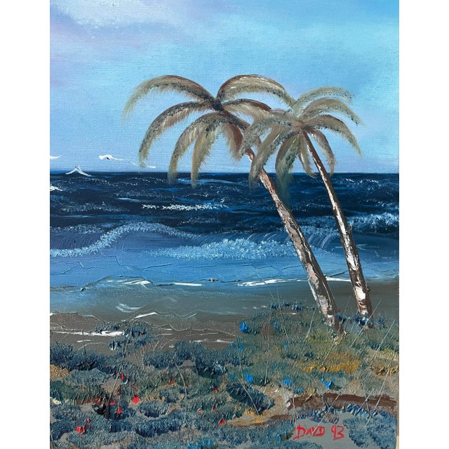 Coastal 1990s “Sunset in St. Teresa” Original Oil on Canvas Seascape Painting For Sale - Image 3 of 8