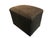 Superb vintage black cotton African mud cloth and genuine brown leather top, this custom ottoman boasts a height of 16...