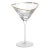 Aperitivo Triangular Martini Glass, Clear w/ Gold Rim, Set of 4 For Sale