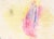 Abstract Expressionism Blue and Pink on Yellow - Textured Transfer Monotype in Oil on Paper by Heather Speck For Sale - Image 3 of 6