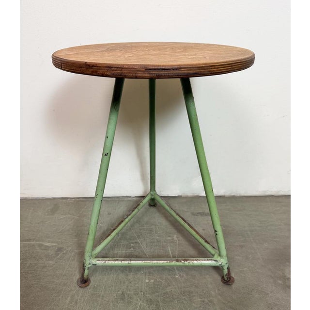 Industrial Green Workshop Stool, 1960s For Sale - Image 14 of 15