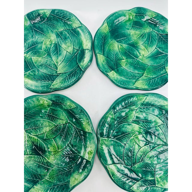 Vintage Leaf Italian Plates, Set of Four For Sale - Image 4 of 6