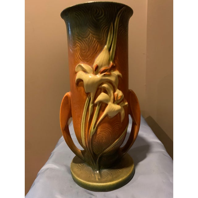 1940s Roseville Zephyr Lily Arts and Craft Vase For Sale - Image 5 of 5