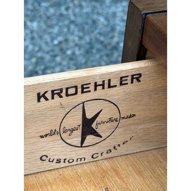 Mid-Century Modern Sculpted Kroehler Walnut 1960's Side Table For Sale In Seattle - Image 6 of 11