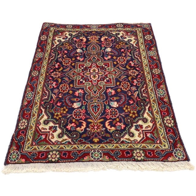 Vintage Persian Hamadan Rug - 01'11 X02'10 For Sale - Image 4 of 10