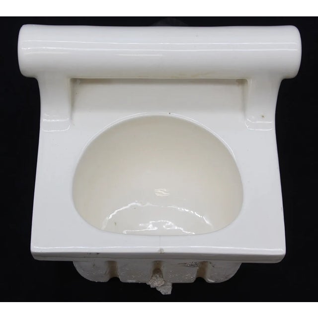 Vintage White Ceramic Bathtub Soap Dish With Handle For Sale - Image 4 of 9