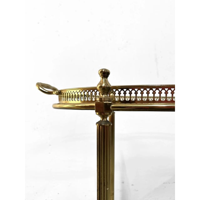 Vintage French Brass Bar Cart from Maison Baguès For Sale - Image 9 of 11