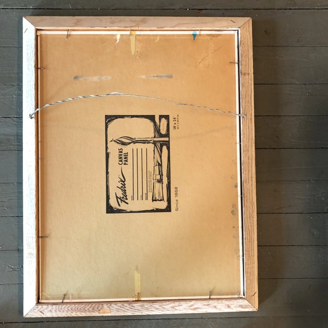 1970s Fun Original Mid Century Painting “Artist at Work” For Sale - Image 5 of 6