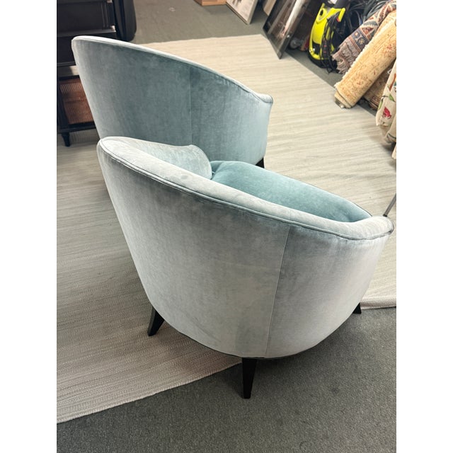 Richard Mishaan for Bolier & Co. Velvet Club Chairs, Pair For Sale In San Francisco - Image 6 of 12