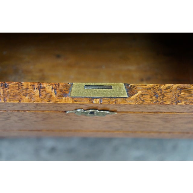 Antique Victorian Eastlake Oak Three Drawer Carved Dresser Chest Casters 43" For Sale - Image 13 of 18