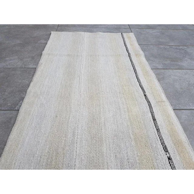 1960s Bohemian White White Hemp Runner Rug For Sale - Image 6 of 11