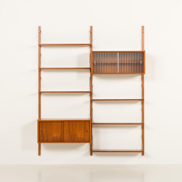 Mid-Century Modern P.S. System 2 Bay Teak Wall Unit from Preben Sorensen, 1960s For Sale - Image 3 of 16