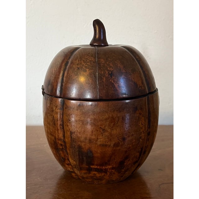 Wood Antique 18th Century George III Stained Fruitwood Melon Form Tea Caddy Circa 1790 For Sale - Image 7 of 12