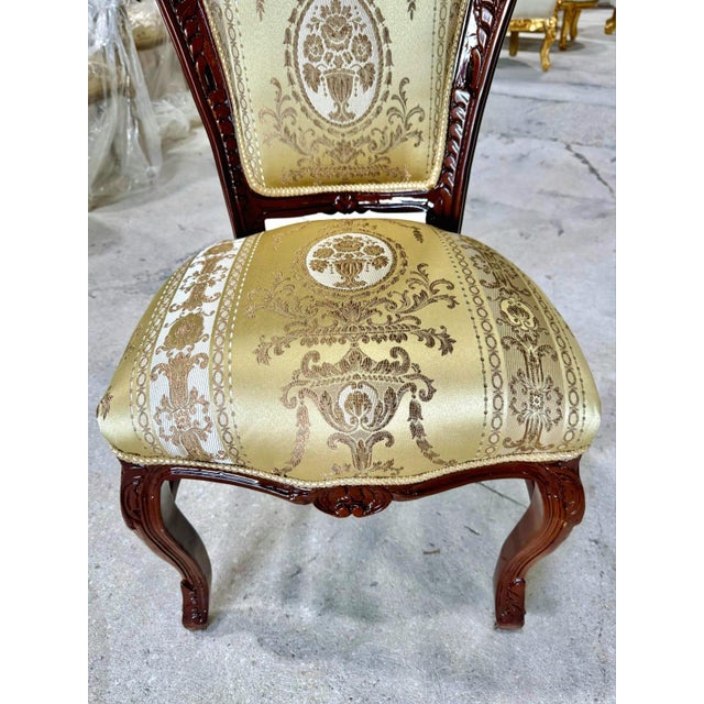 French Rococo Copper Accent Chair With Gold Leaf Details For Sale - Image 4 of 8