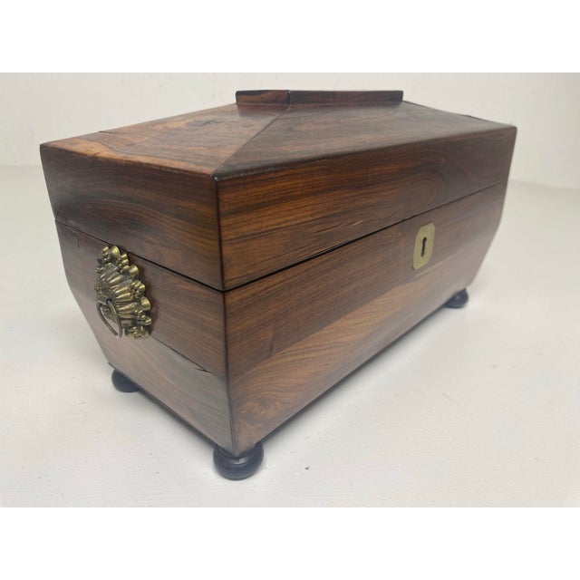 Antique Mid 19th Century Rosewood Tea Caddy. For Sale - Image 10 of 12