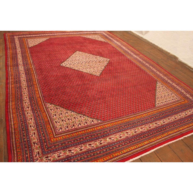 Red Middle Eastern Rug in Wool For Sale - Image 8 of 11
