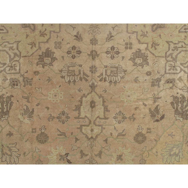 Antique Oushak Carpet, Handmade Oriental Rug, Soft, Taupe, Brown, Beige For Sale In New York - Image 6 of 15