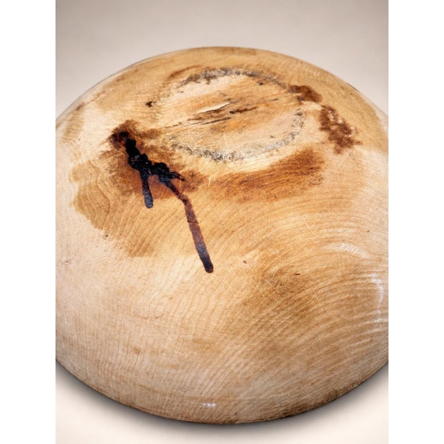 Brown Early to Mid-20th Century American Turned Hardwood Mixing Bowl For Sale - Image 8 of 11