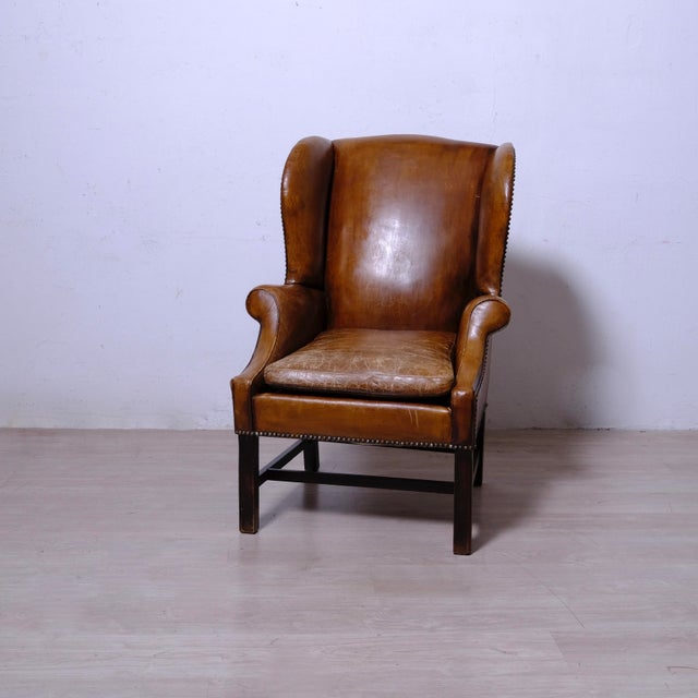 Victorian English Bergere Leather Armchair For Sale - Image 9 of 18