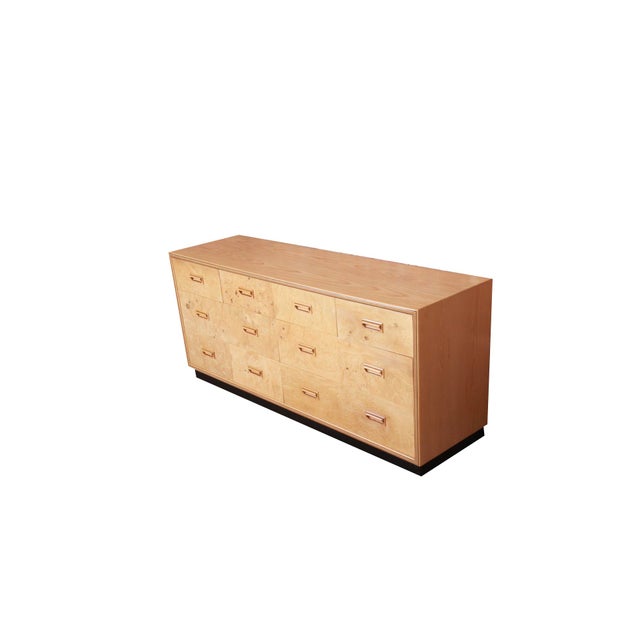 Henredon Vintage Henredon Burl Wood Dresser or Credenza Lowboy Chest of Drawers in Scene 2 Two Design For Sale - Image 4 of 9