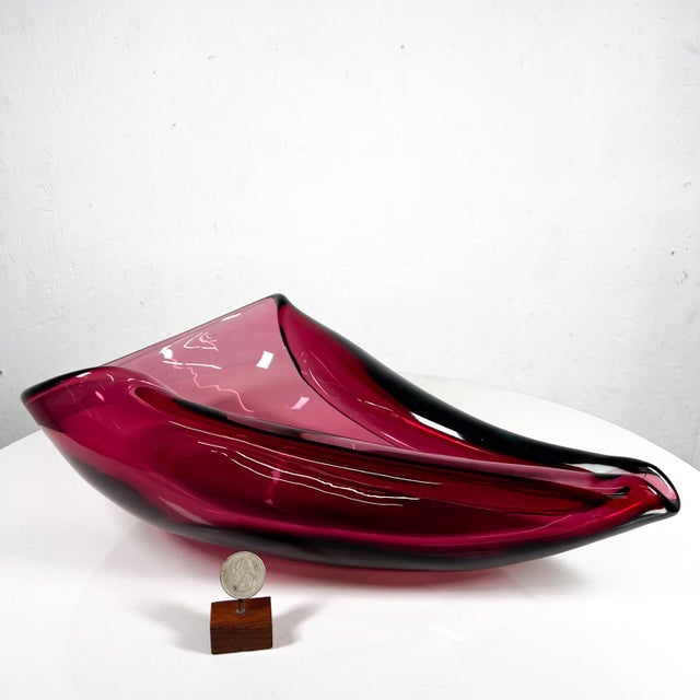 1960s 1960s Murano Sommerso Bowl Art Glass Organic Modernist Design Italy For Sale - Image 5 of 11