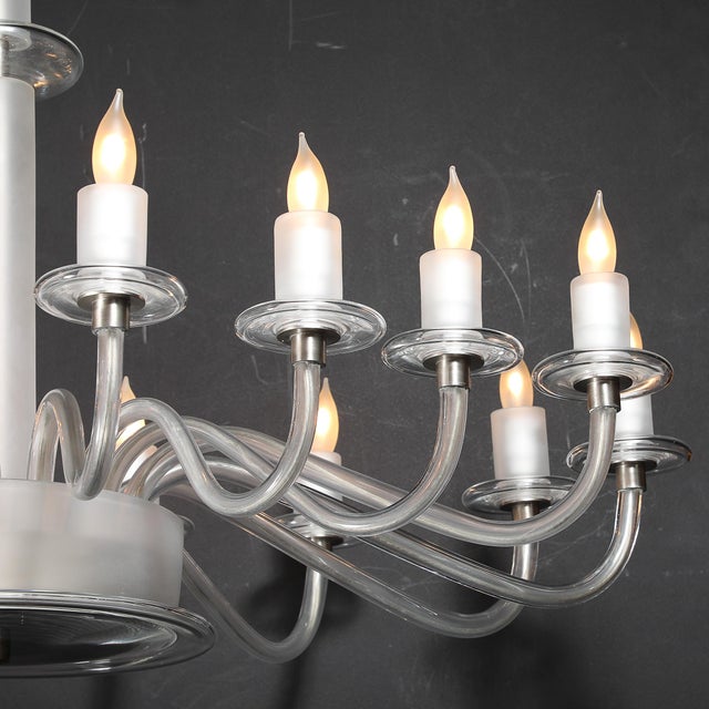 Mid-Century Modern Classical Hand-Blown Murano Glass 16-Arm Chandelier For Sale - Image 15 of 18
