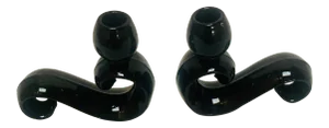 1920s Art Deco Sculptural Black Glass Candle Holders - a Pair