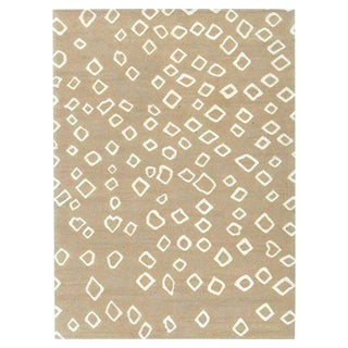 Contemporary Beige and White Flat-Weave Wool Rug by Doris Leslie Blau For Sale