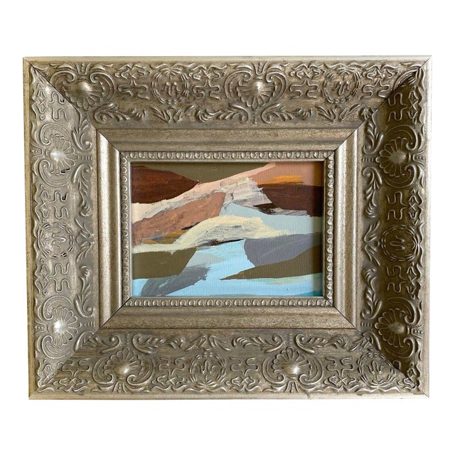 "Low Tide" 2026 Mini Painting by Jessalin Beutler With Vintage Frame For Sale