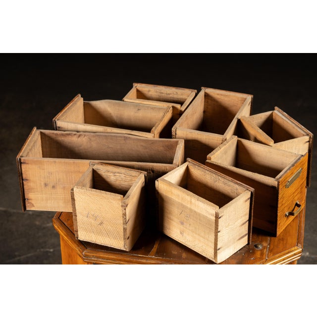 Early 20th Century Oak 40-Drawer Revolving Parts Cabinet For Sale - Image 15 of 16