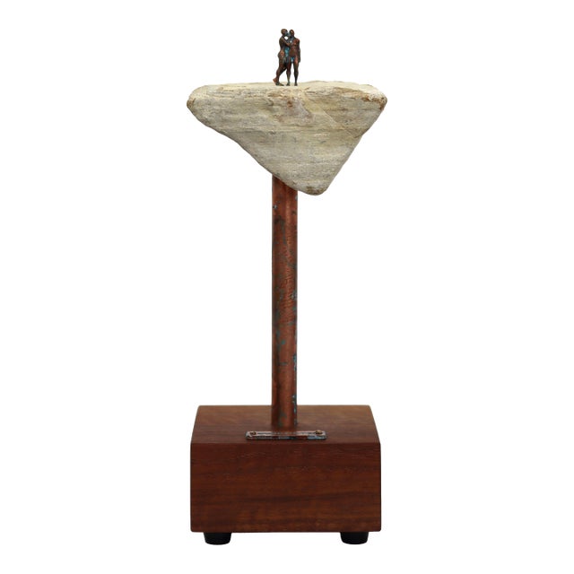 Secret 003 - Mixed Media Stone Sculpture Original Contemporary Abstract Figurative Sculpture by Kevin Perrault For Sale