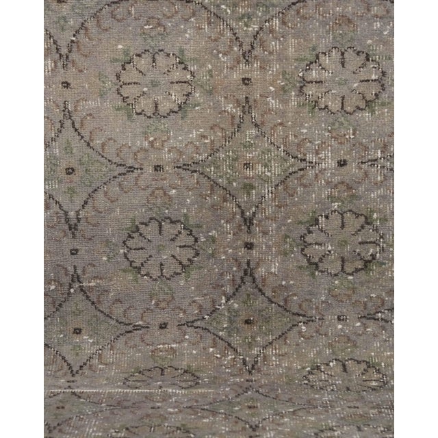 1970s Vintage Turkish Oushak Handmade Wool Cotton Gray Area Rug For Sale In San Francisco - Image 6 of 11
