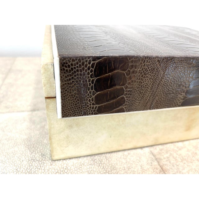 R &Y Augousti Parchment and Snakeskin Jewelry Box For Sale - Image 10 of 13