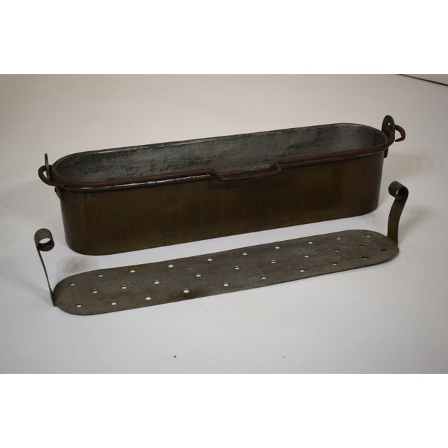 French Country Mid 19th-Century French Copper Poissoniere With Insert For Sale - Image 3 of 3