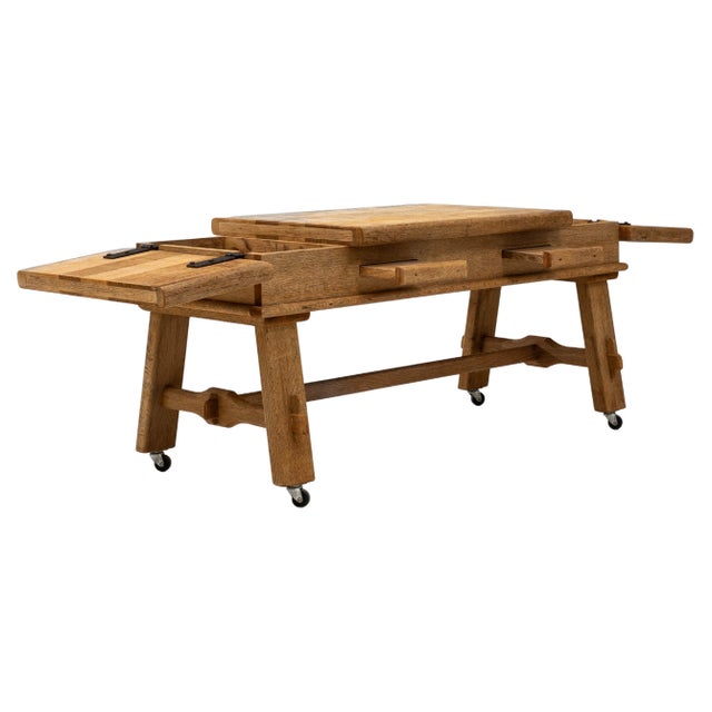 Mid 20th Century French Oak Bar Table With Hidden Storage For Sale - Image 15 of 18