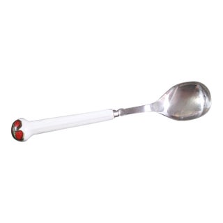 1970s Boho Chic Denby Regency White Jewel Flatware - Large Spoon or Soup Spoon For Sale