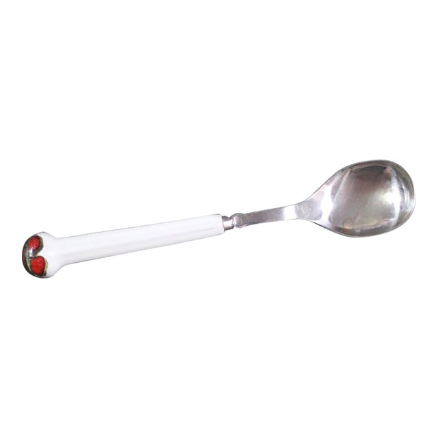 1970s Boho Chic Denby Regency White Jewel Flatware - Large Spoon or Soup Spoon For Sale