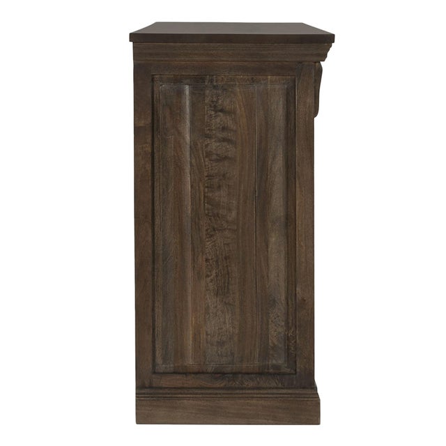 Walnut Stain Large Wood Dresser For Sale - Image 4 of 7
