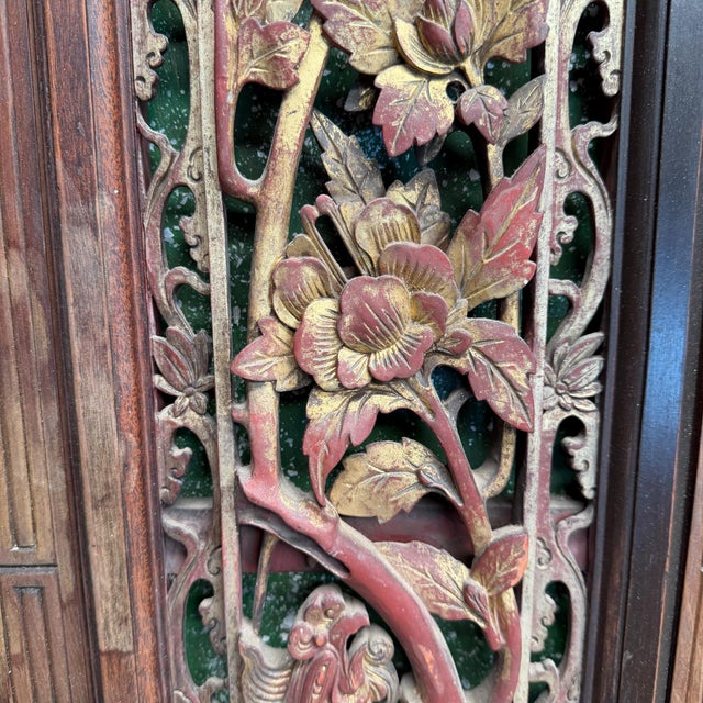 Red Antique Chinese Carved Wood Panels Possibly From the Qing Dynasty For Sale - Image 8 of 17