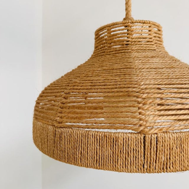 Large Rope and Jute Pendant Light, 1970s For Sale - Image 6 of 11